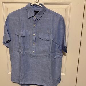 JCrew linen Blue Blouse